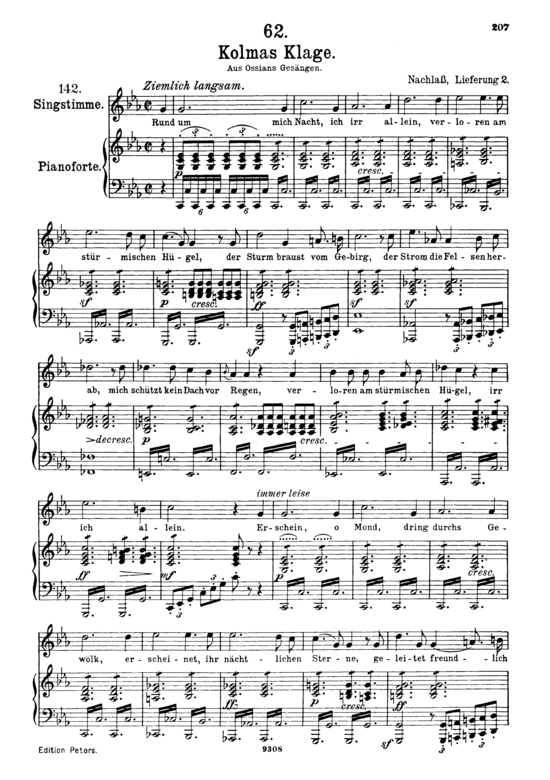 gallery: Kolmas Klage D.217 , , (Gesang hoch + Klavier)