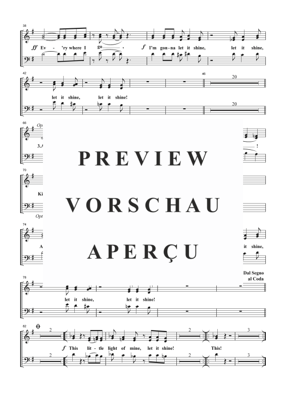 Produktgalerie: Seite 4 von 11 This Little Light Of Mine, , Gemischter Chor SAB und Klavier