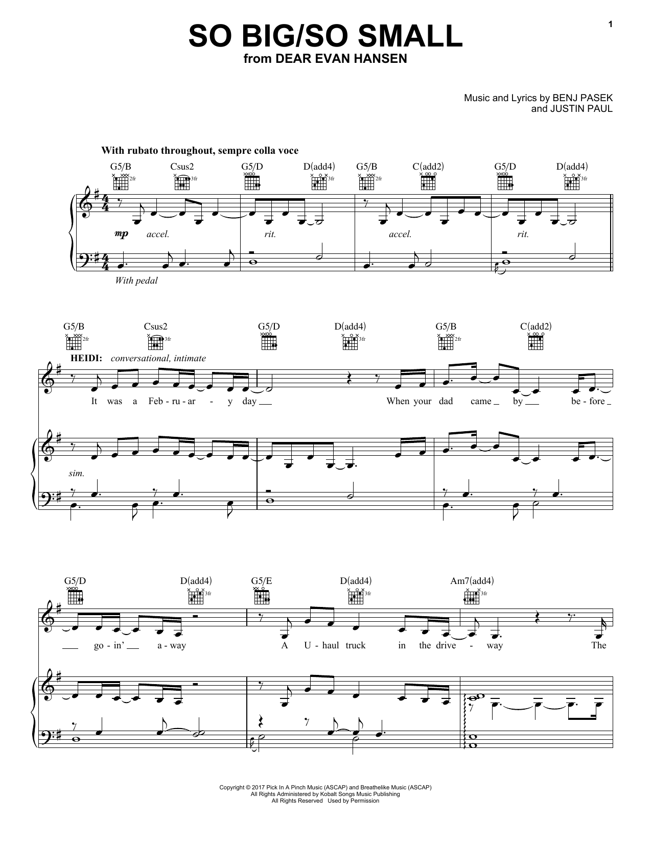 Produktbild zu: So Big/So Small (from Dear Evan Hansen)
