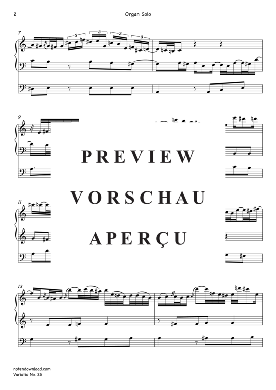 Product gallery: Page 3 of 5 Variatio Nr. 25 (Goldberg-Variationen), , Organ solo Transposed key A minor