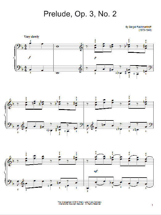 Product picture to: Prelude In C# Minor, Op. 3, No. 2
