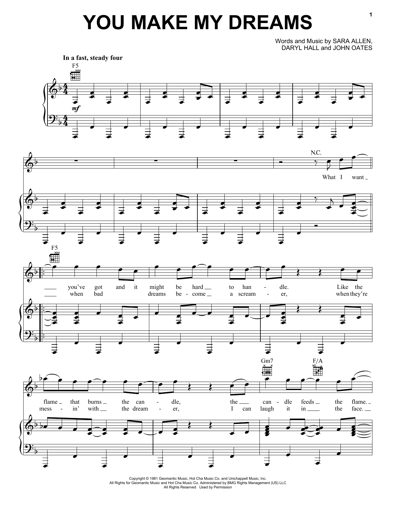 Produktgalerie: Seite 1 von 1 You Make My Dreams, Hall & Oates, Gesang, Gitarre, Klavier