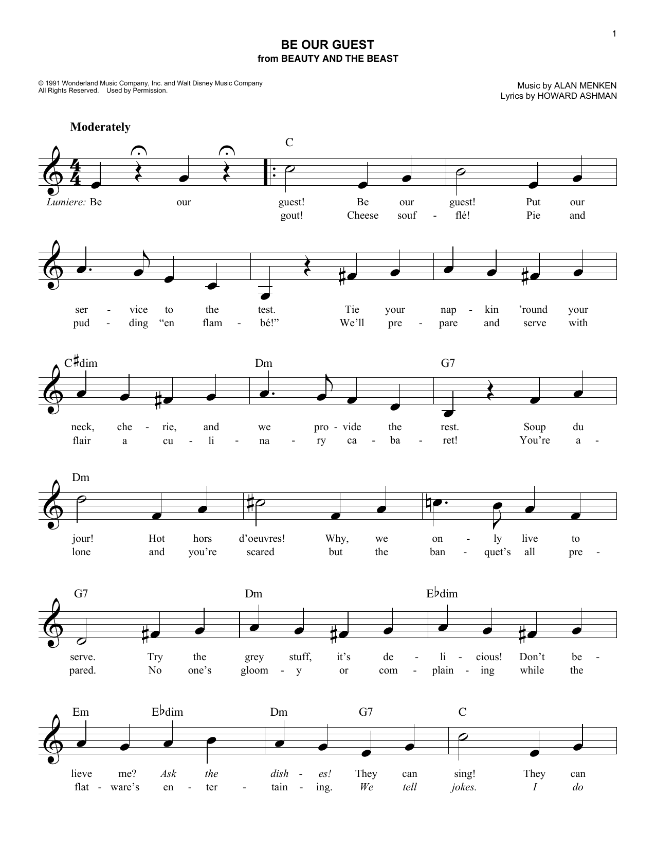 Produktbild zu: Be Our Guest (from Beauty And The Beast)