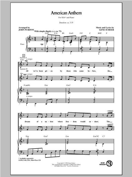 Produktgalerie: Seite 1 von 1 American Anthem, John Purifoy, Chor