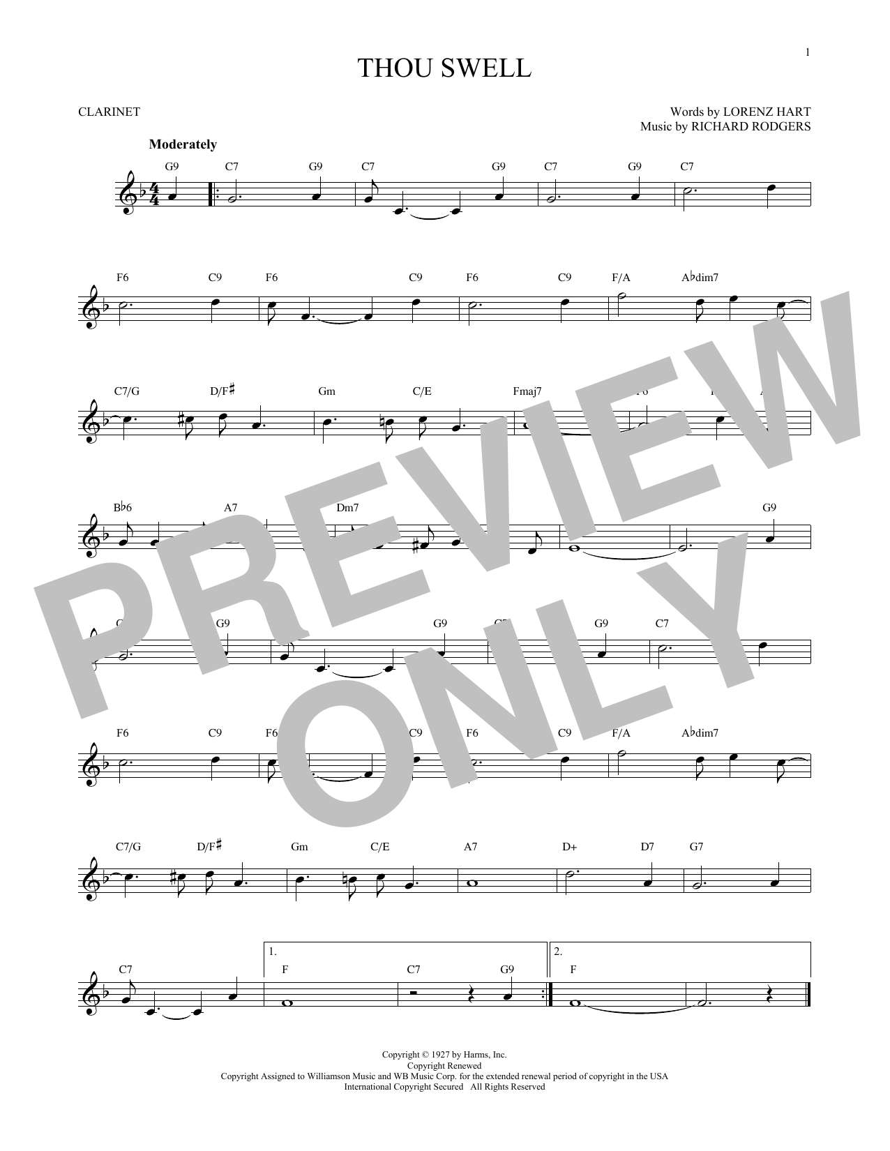 Product gallery: Page 1 of 1 Thou Swell, Rodgers & Hart