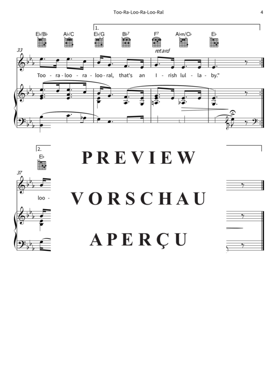 Produktgalerie: Seite 7 von 7 Too-Ra-Loo-Ra-Loo-Ral - Thats An Irish Lullaby, , (Gesang + Klavier, Gitarre)