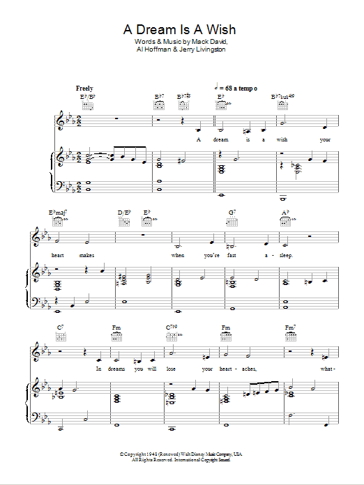 Produktbild zu: A Dream Is A Wish Your Heart Makes (from Cinderella)
