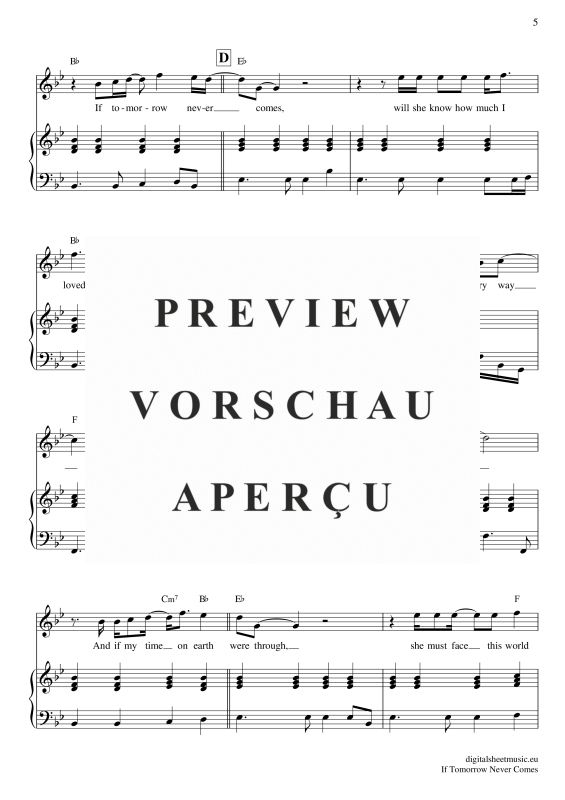 gallery: If Tomorrow Never Comes , Keatin, Ronan, Voice with Piano Accompaniment