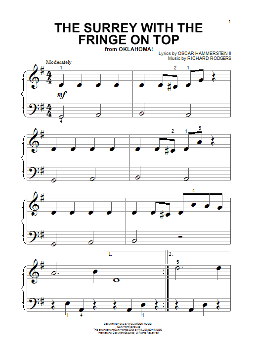 Produktgalerie: Seite 1 von 1 The Surrey With The Fringe On Top (from Oklahoma!), Rodgers & Hammerstein, Klavier