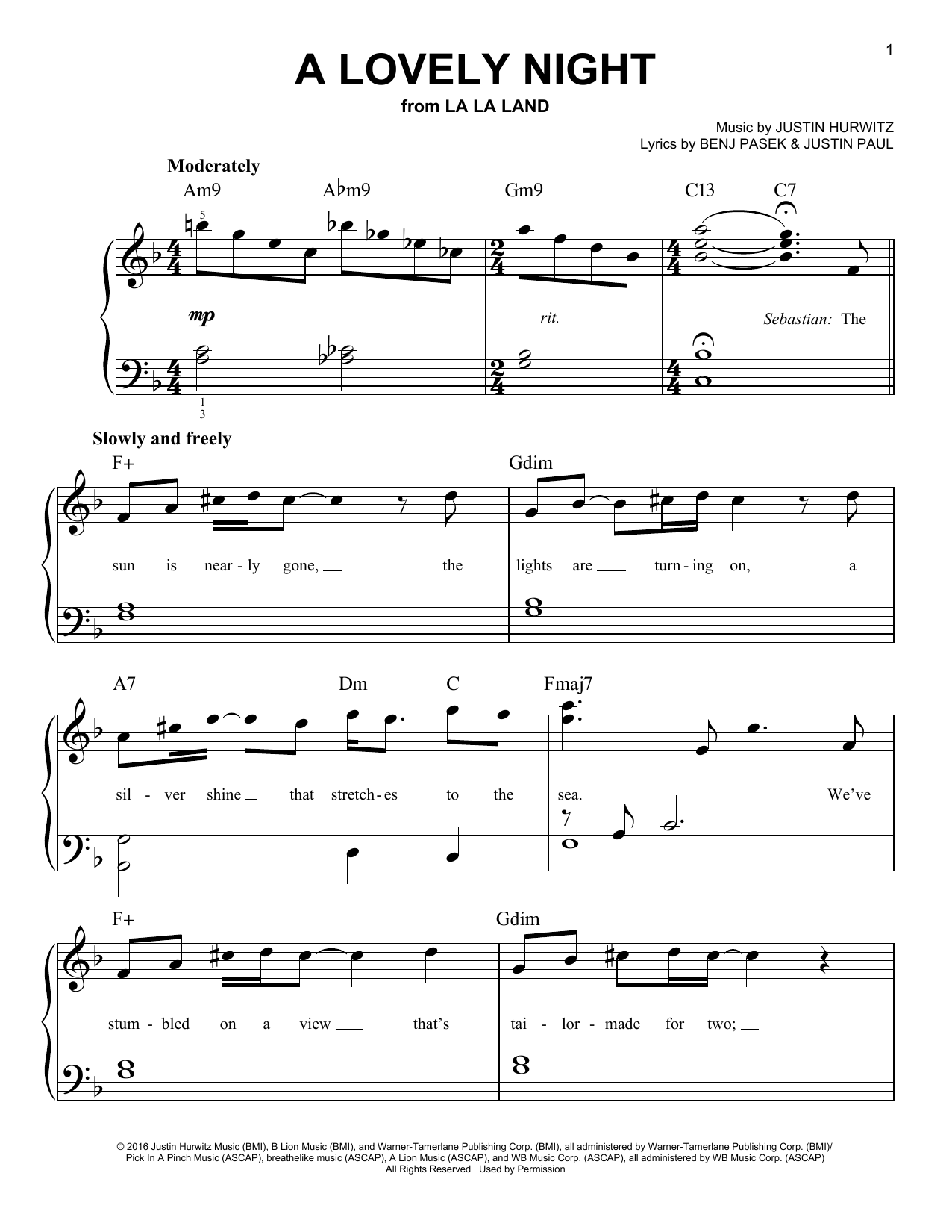 Produktbild zu: A Lovely Night (from La La Land)