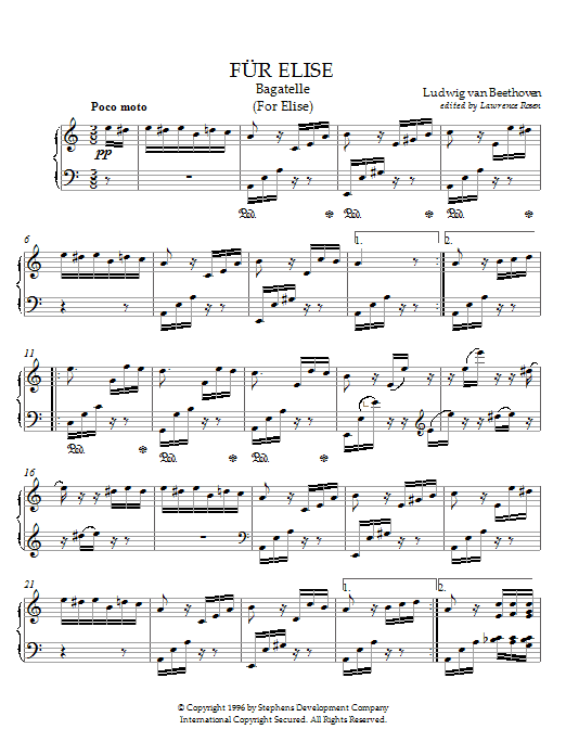 Product gallery: Page 1 of 1 Fur Elise, Ludwig Van Beethoven