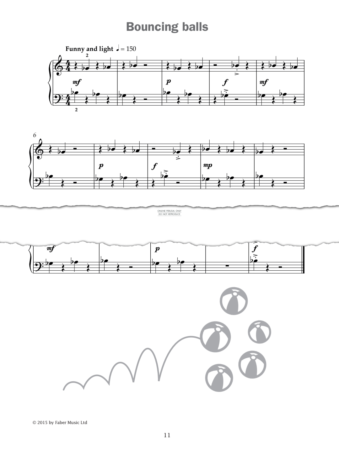 Produktgalerie: Seite 1 von 1 Bouncing balls (from 'Improve Your Sight-Reading! A Piece a Week Piano Grade 1'), , Klavier