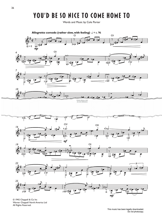 Produktgalerie: Seite 1 von 1 You'd Be So Nice To Come Home To, Cole Porter, Gitarre