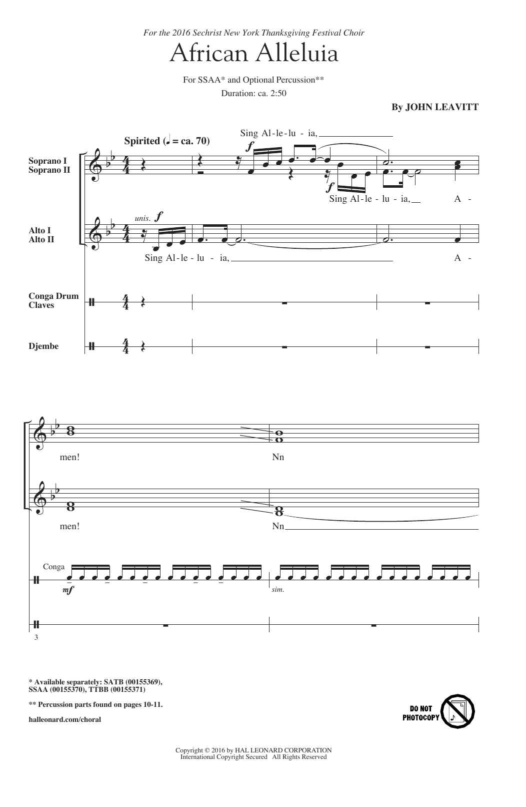 Produktgalerie: Seite 1 von 1 African Alleluia, John Leavitt, Chor