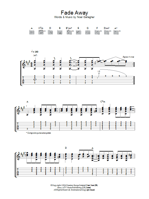 Produktgalerie: Seite 1 von 1 Fade Away, Oasis, Gitarre