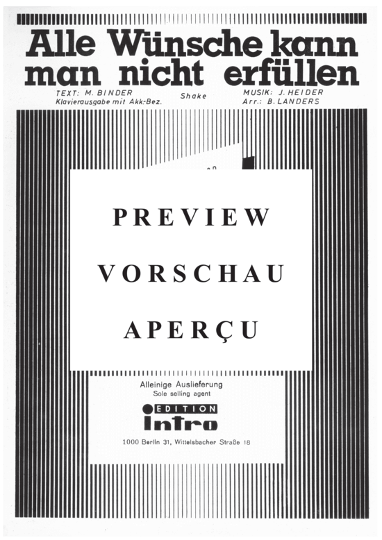 Produktgalerie: Seite 2 von 4 Alle Wünsche kann man nicht erfüllen, Holm, 	Michael, Klavier und Gesang