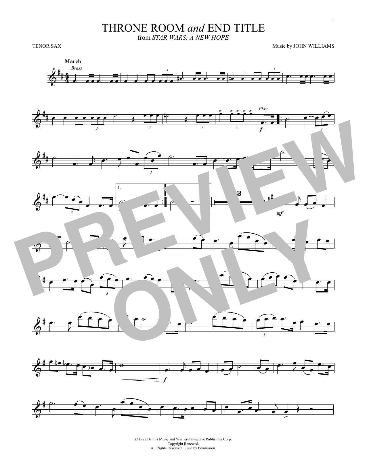 Product gallery: Page 1 of 1 Throne Room and End Title (from Star Wars: A New Hope), John Williams