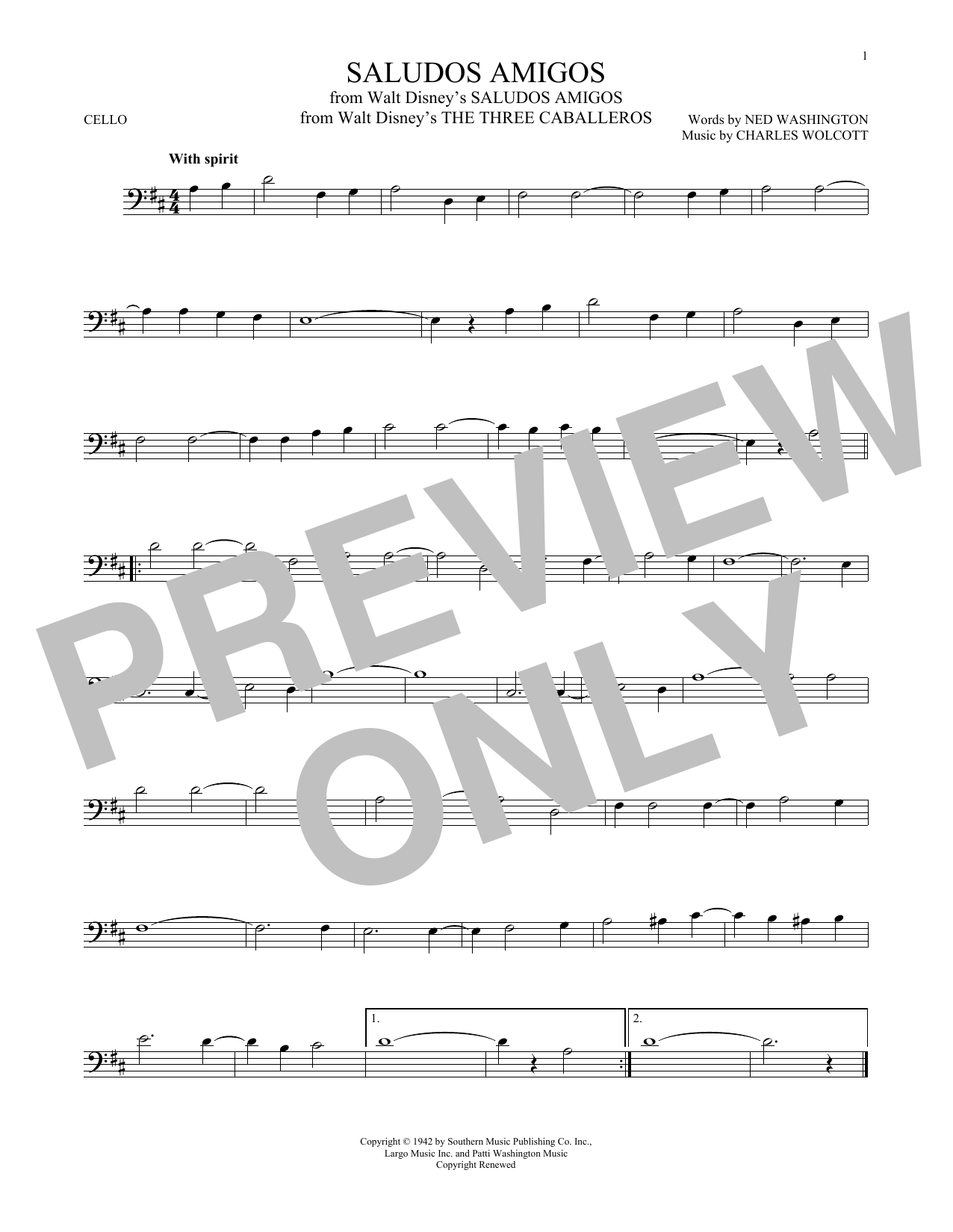 Produktgalerie: Seite 1 von 1 Saludos Amigos, Charles Wolcott, Violoncello