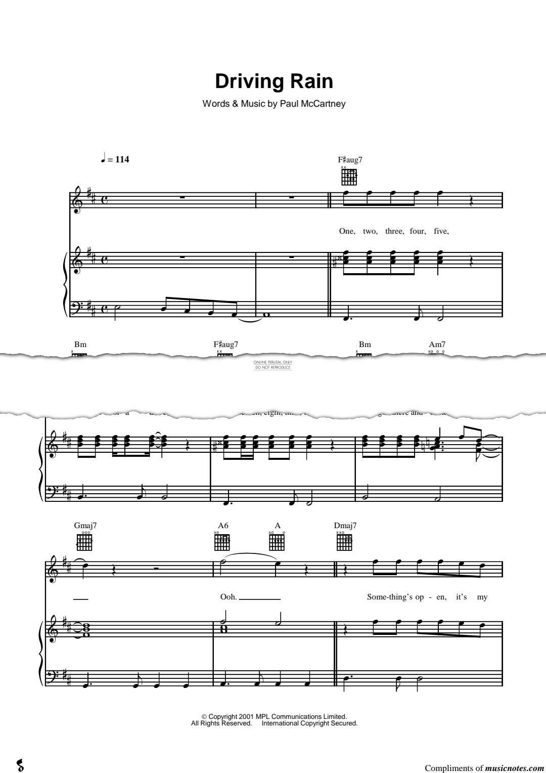 Produktgalerie: Seite 1 von 1 Driving Rain, Paul McCartney, Gesang, Gitarre, Klavier