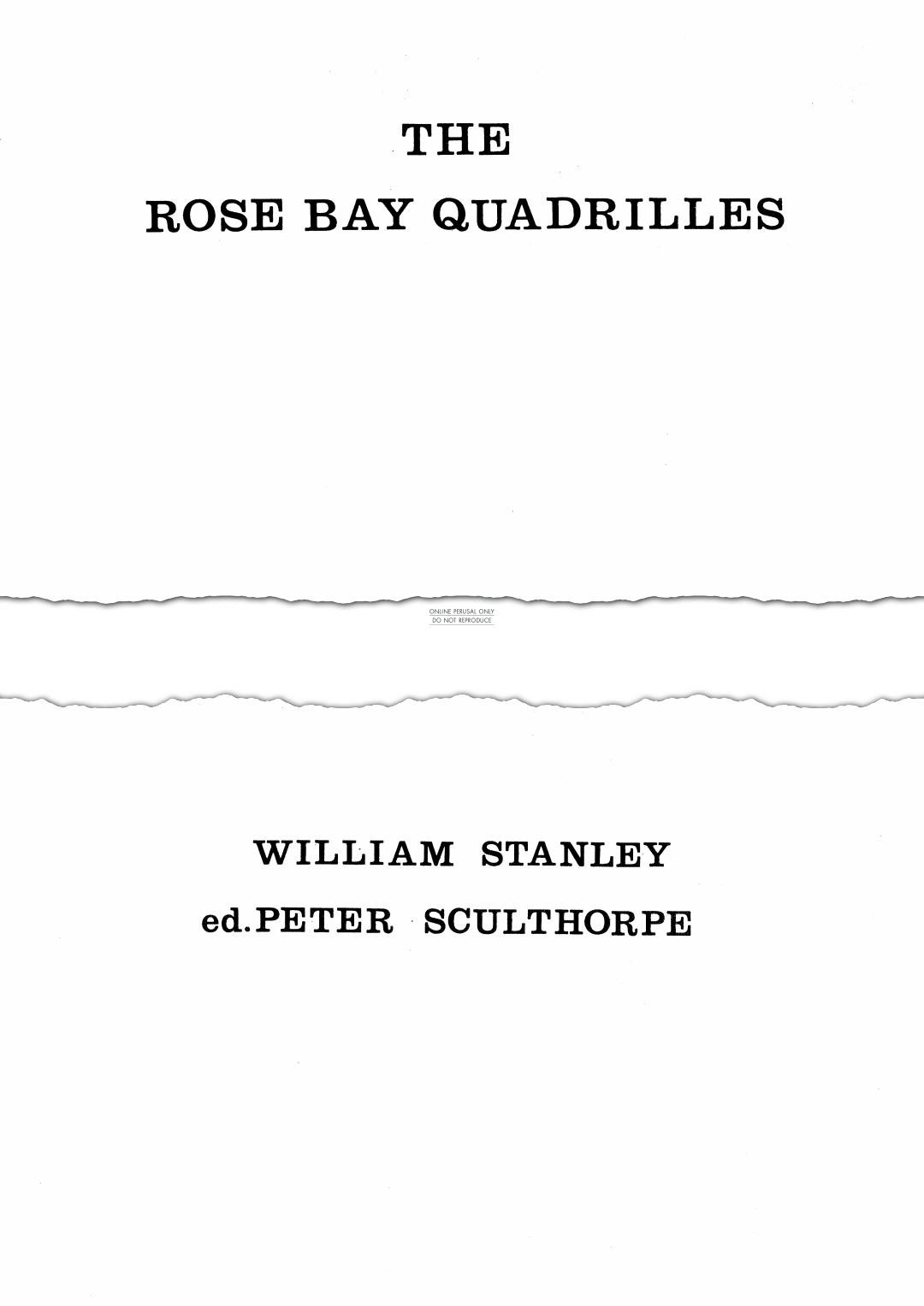 Product picture to: The Rose Bay Quadrilles