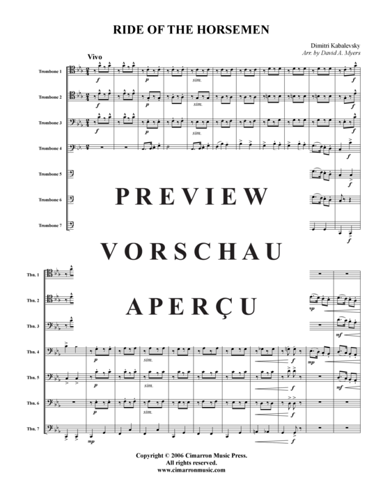 Product gallery: Page 2 of 11 Ride of the Horseman , , (Trombone ensemble)