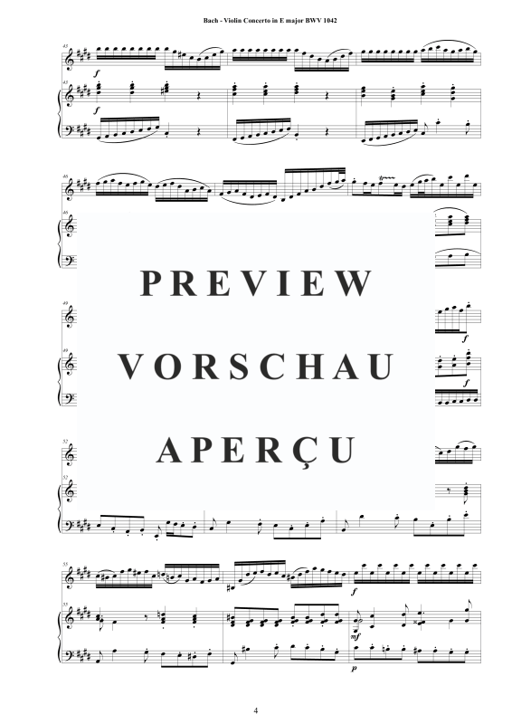 Produktgalerie: Seite 5 von 11 Violin Konzert E-Dur BWV 1042, , Violine und Klavier