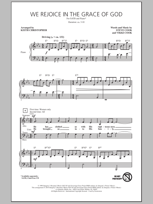 Produktgalerie: Seite 1 von 1 We Rejoice In The Grace Of God, Keith Christopher, Chor