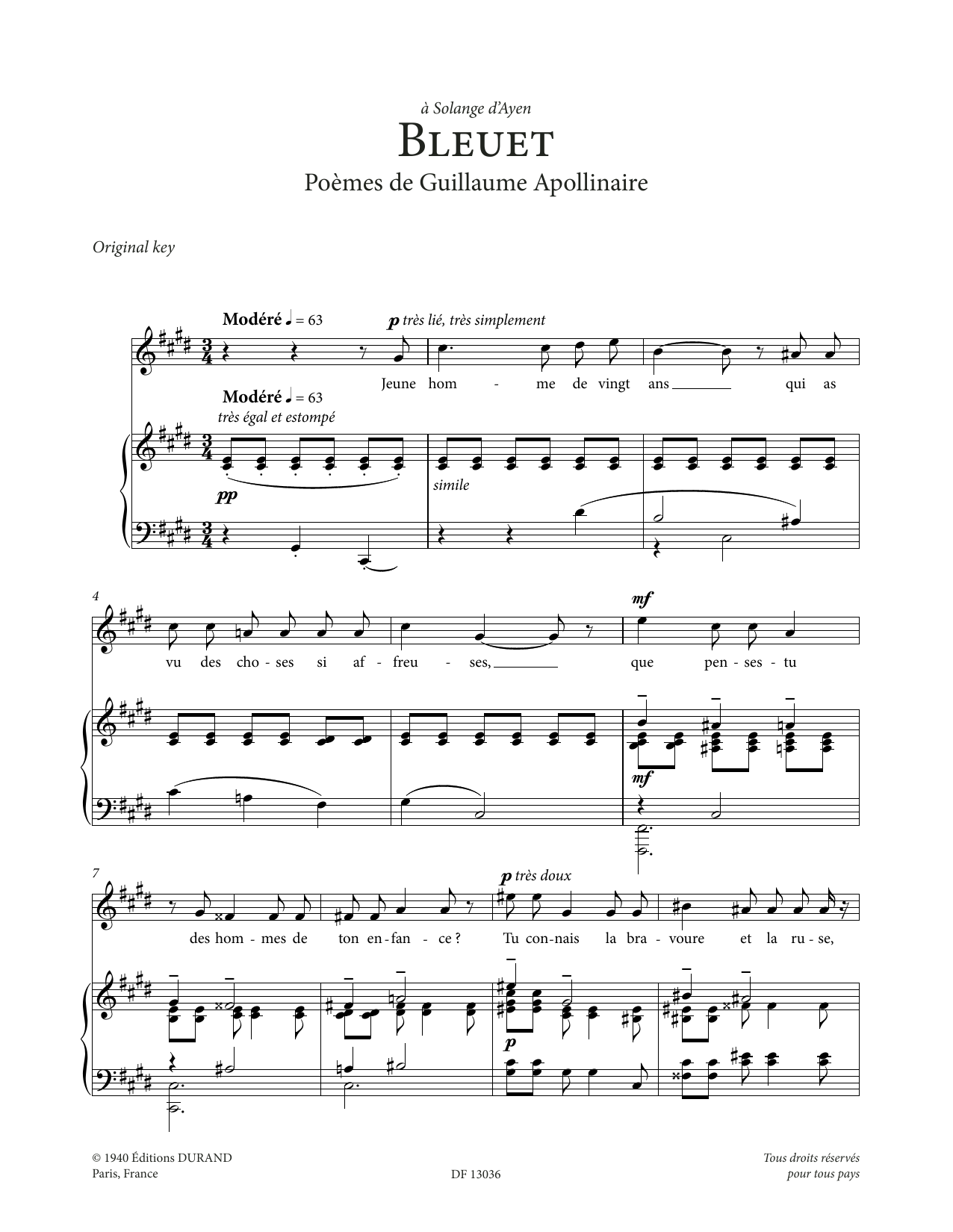 Produktbild zu: Bleuet (High Voice)