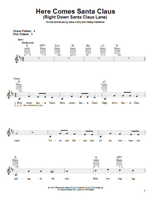 Product gallery: Page 1 of 1 Here Comes Santa Claus (Right Down Santa Claus Lane), Gene Autry