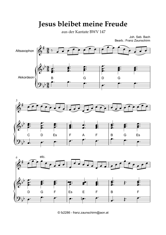 Product picture to: Jesus bleibet meine FreudeJohann Sebastian Bach