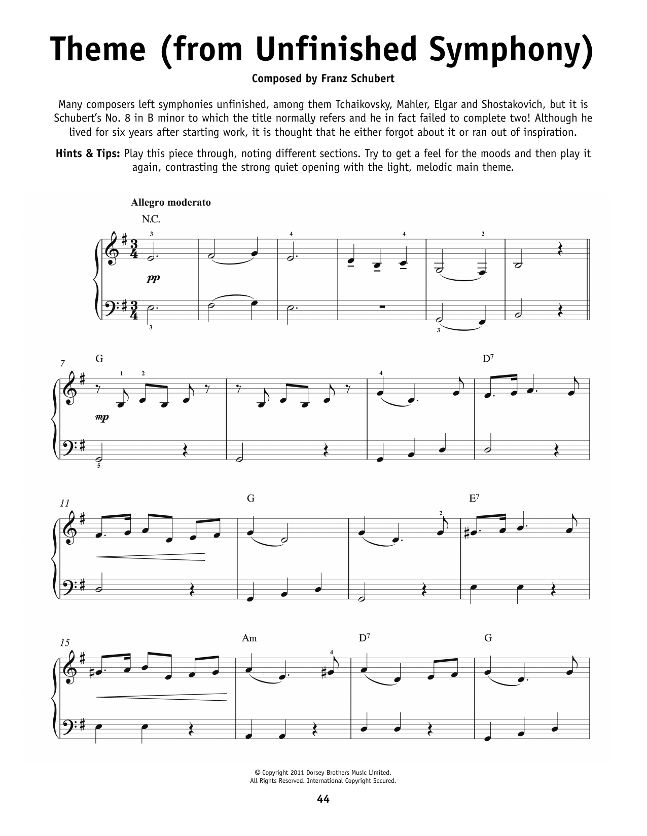 Product picture to:  The Unfinished Symphony (Theme) - Franz Schubert