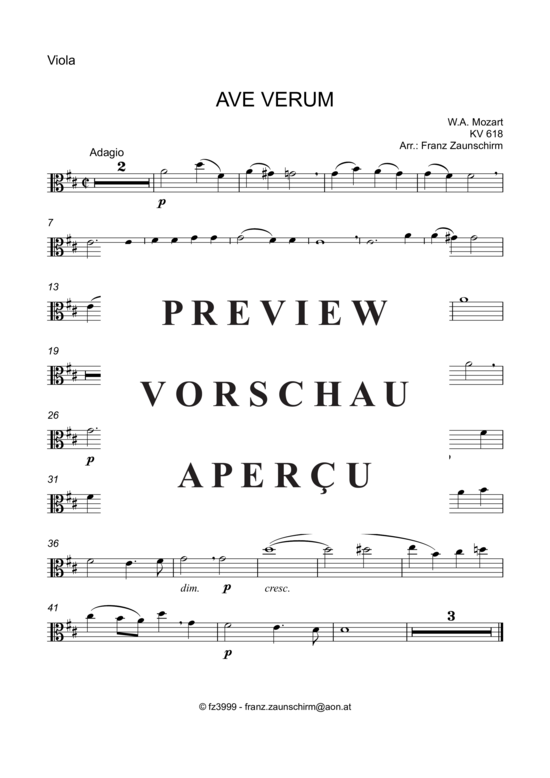 gallery: Ave verum , , (Viola + Orgel)