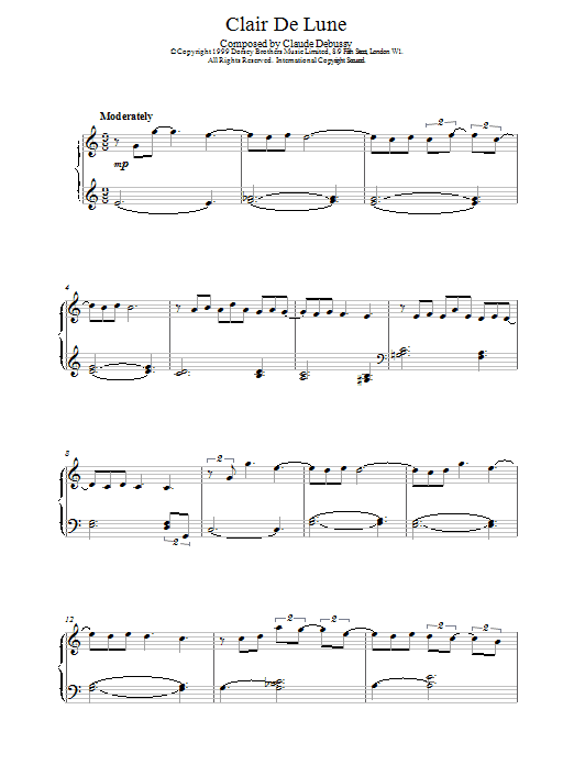 Product gallery: Page 1 of 1 Clair de Lune, Claude Debussy