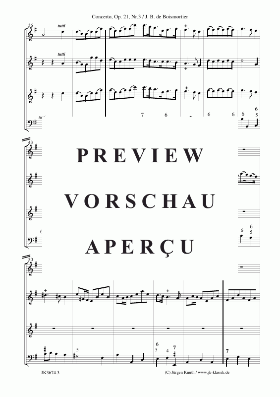 Product gallery: Page 4 of 11 Concerto für Altblockflöte + Violine (Op.21 No.3) , ,  (Mixed ensemble for winds, strings + BC)