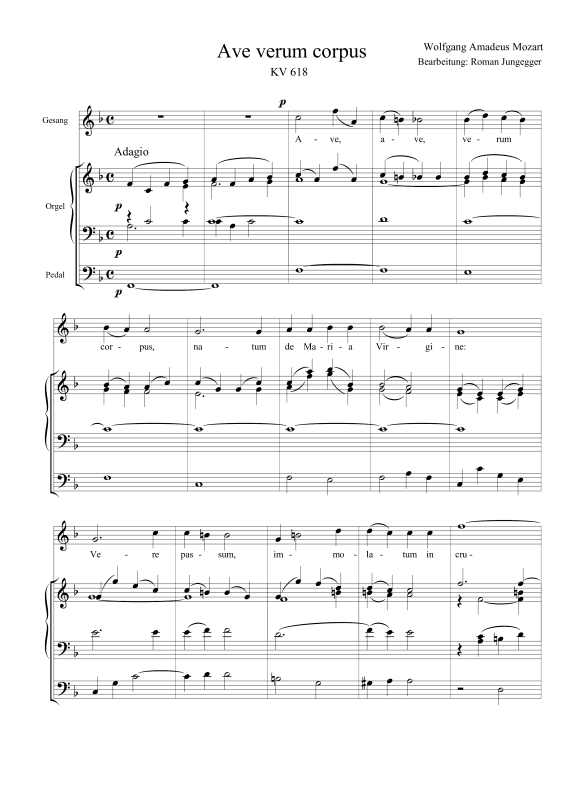 Product picture to: Ave verum corpus KV 618Wolfgang Amadeus Mozart