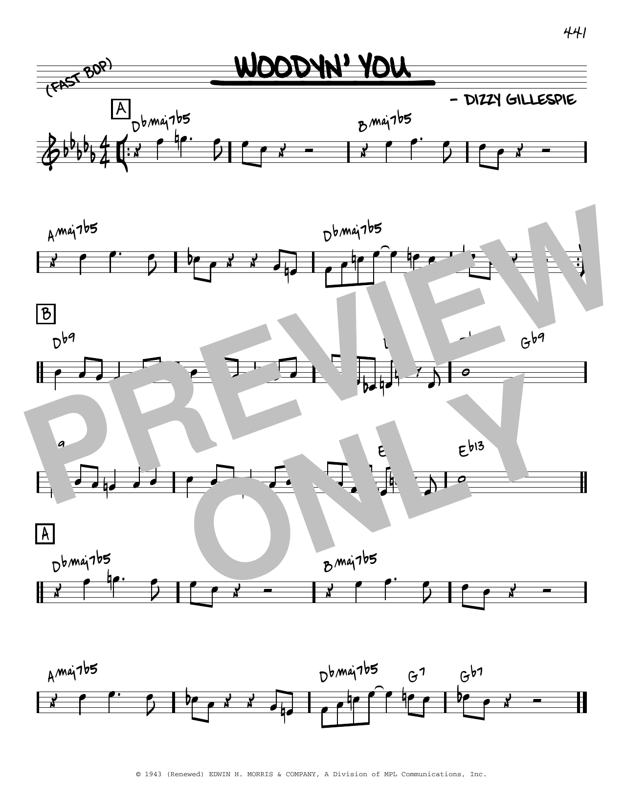 Produktbild zu:  Woodyn' You [Reharmonized version] (arr. Jack Grassel) - Dizzy Gillespie
