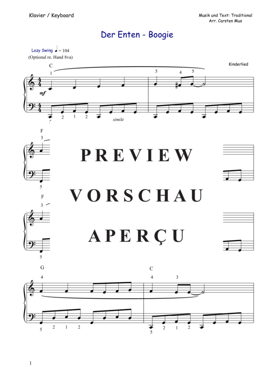 Product gallery: Page 2 of 3 Der Enten - Boogie (C - Dur) , , Piano Solo