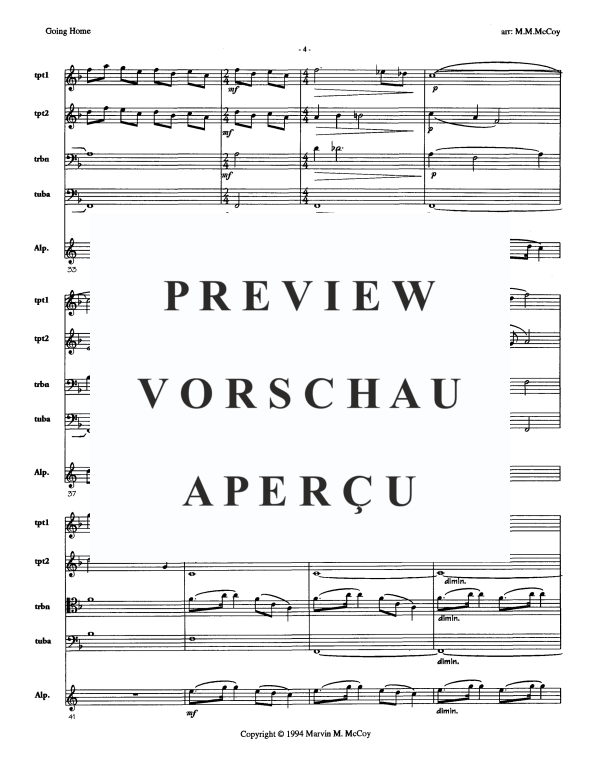 Produktgalerie: Seite 6 von 11 Going Home, , Alphorn in F und Blechbläser Quartett