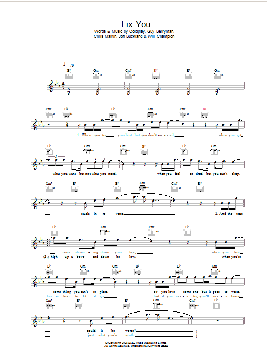 Produktgalerie: Seite 1 von 1 Fix You, Coldplay