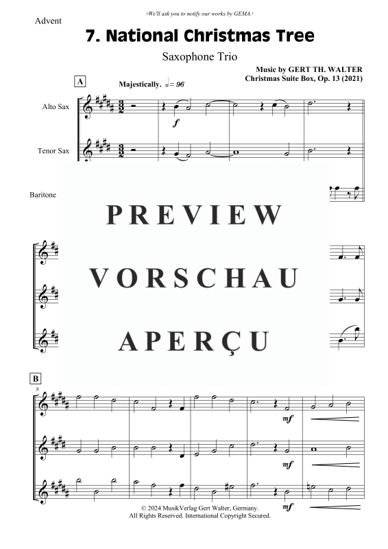 Produktgalerie: Seite 2 von 6 National Christmas Tree, , (Saxophon Trio)