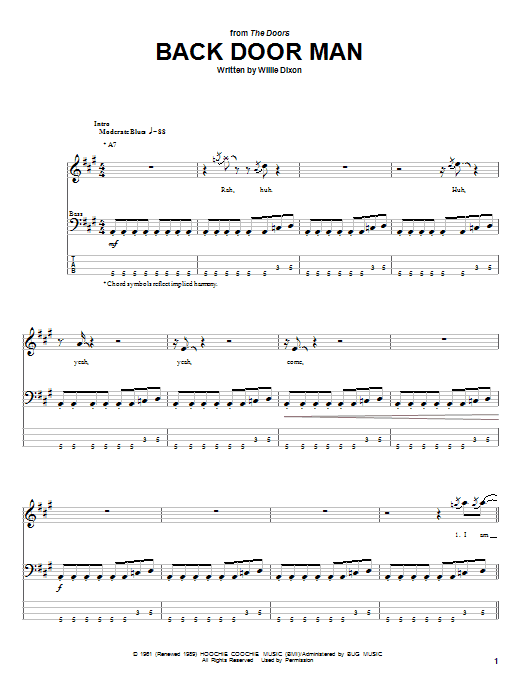Produktgalerie: Seite 1 von 1 Back Door Man, The Doors, E-Bass