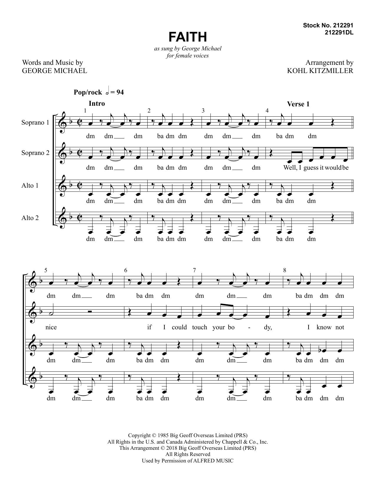 Produktgalerie: Seite 1 von 1 Faith (arr. Kohl Kitzmiller), George Michael, Chor