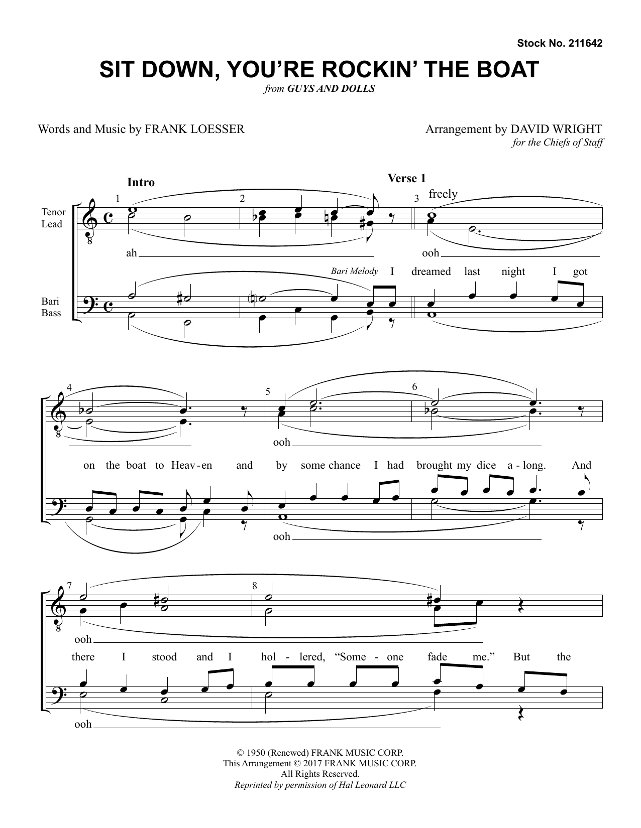 Produktbild zu: Sit Down, You're Rockin' The Boat (from Guys And Dolls) (arr. David Wright)
