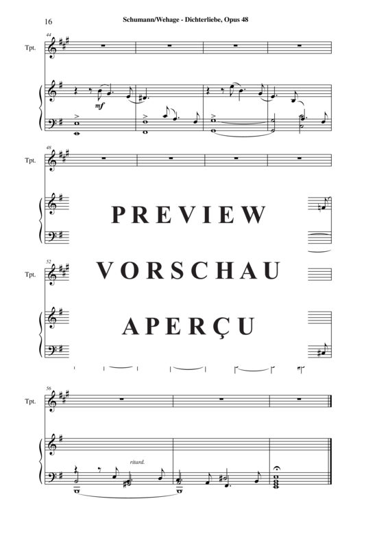 Produktgalerie: Seite 17 von 21 Dichterliebe, Opus 48 , , (Trompete in B + Klavier)
