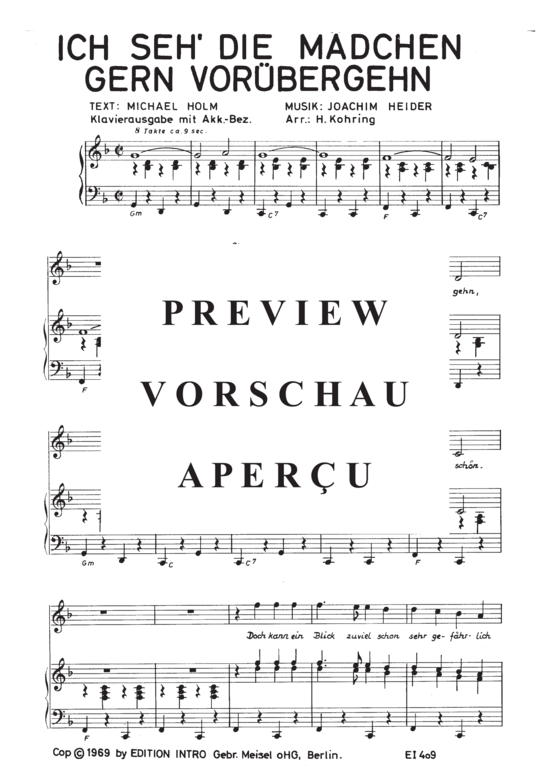 Produktgalerie: Seite 4 von 4 Ich seh die Mädchen gern vorübergehn, Silvester, 	Erik, Klavier und Gesang