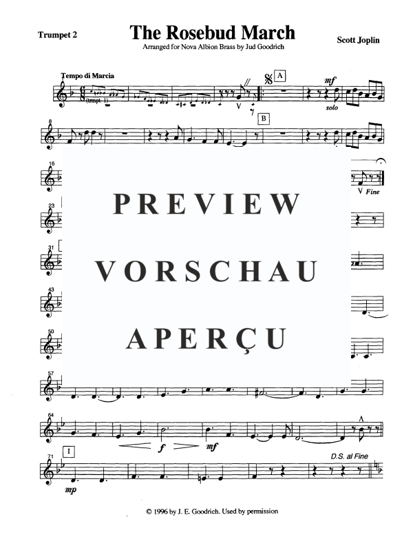 Produktgalerie: Seite 7 von 11 The Rosebud March, , Blechbläser Quintett