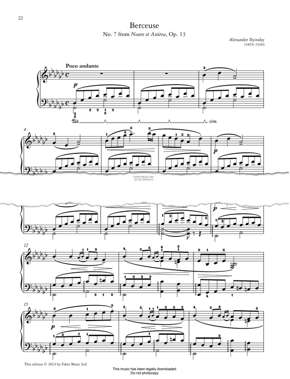 Produktgalerie: Seite 1 von 1 Berceuse (No. 7 from Noure et Anitra, Op. 13), Alexander Ilyinsky, Klavier