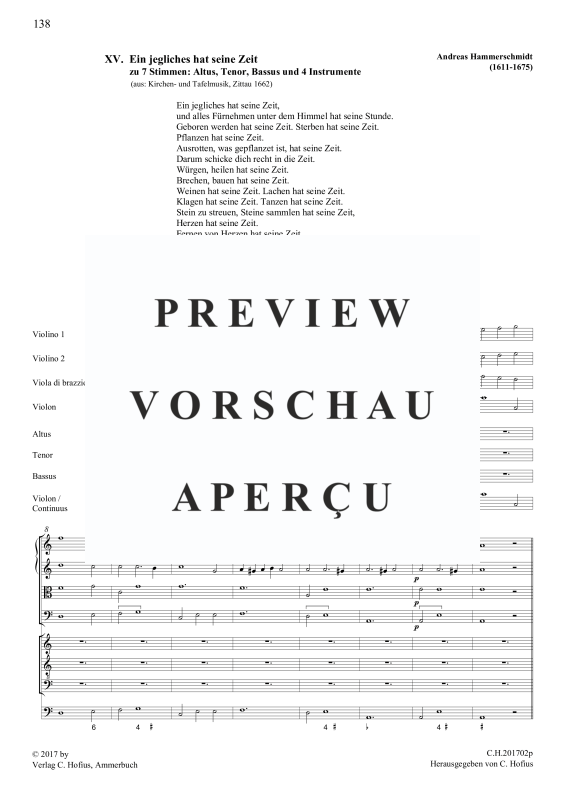 gallery: Ein jegliches hat seine Zeit (Partitur), , Gemischtes Ensemble ATB, 4 Streicher und BC