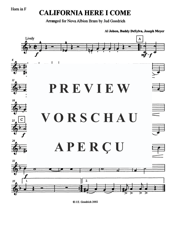 Product gallery: Page 7 of 10 California, Here I Come, , Brass Quintet