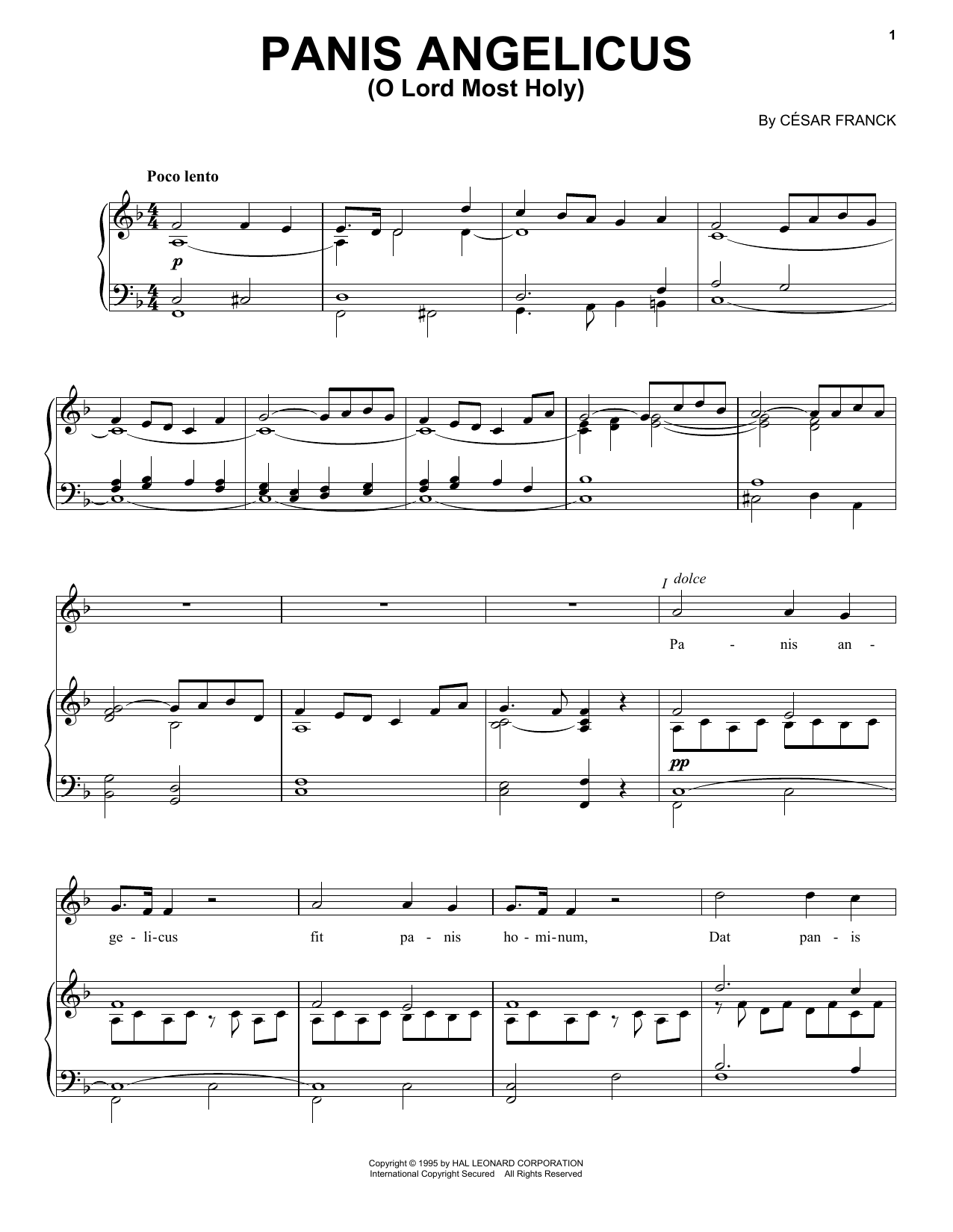 Produktgalerie: Seite 1 von 1 Panis Angelicus (O Lord Most Holy), Cesar Franck, Gesang, Klavier